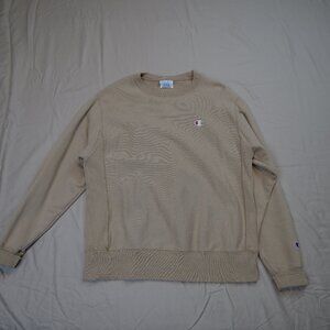 Champion Beige Reverse Weave Crewneck Sweatshirt